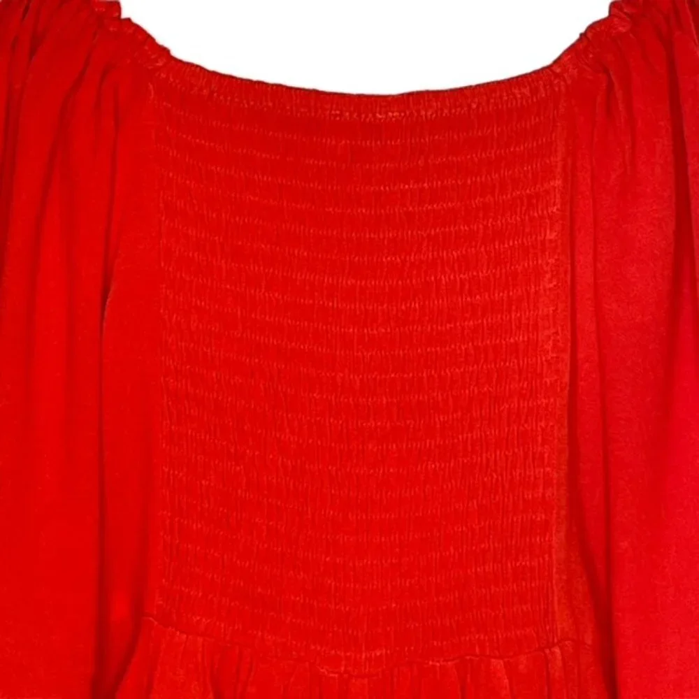 UMGEE Orange Peasant Blouse, Size Small - NWT